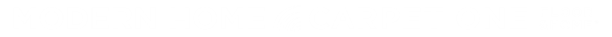 Modern Home Carpet One's name logo in white